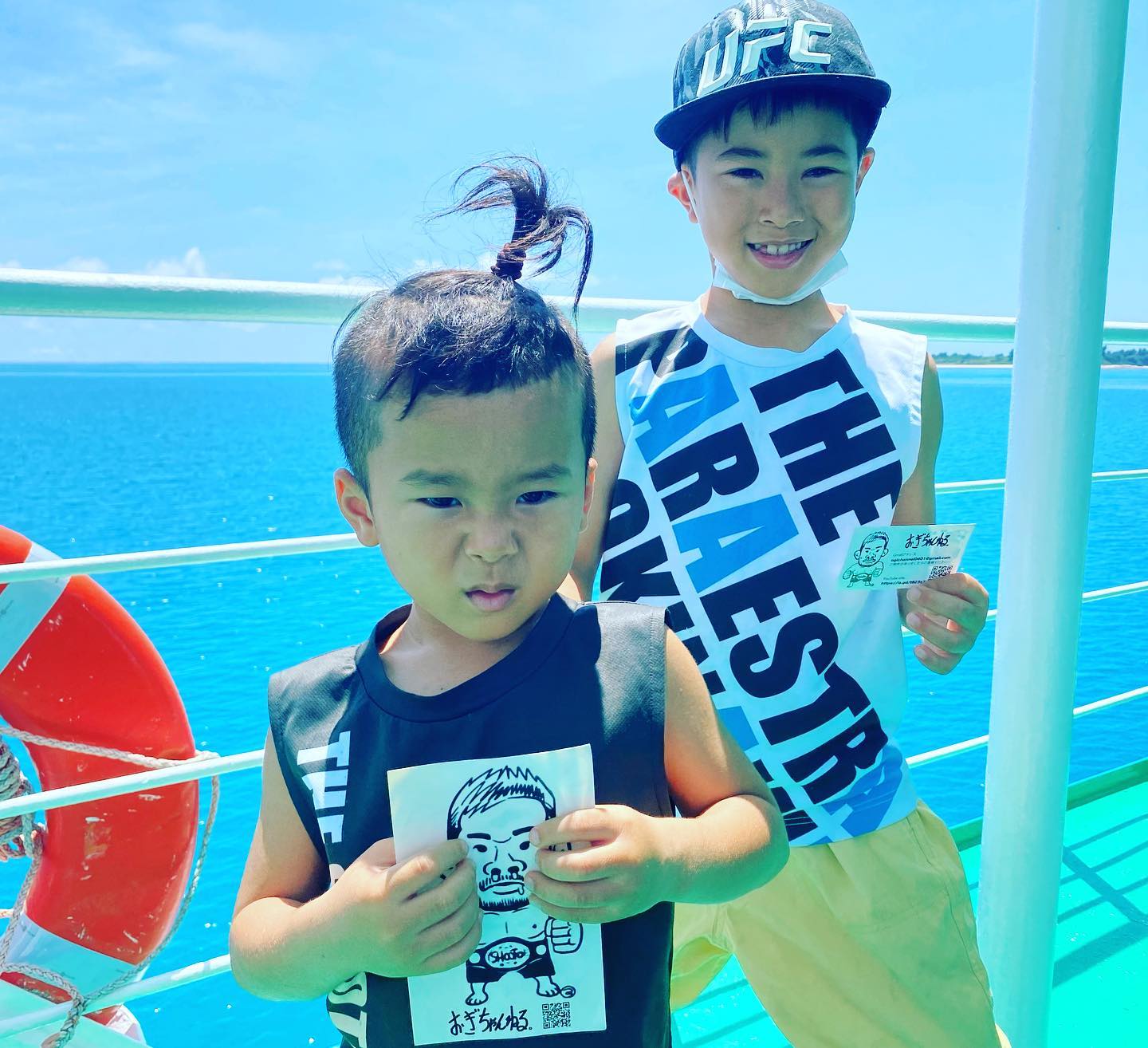 Ogi-chan Sticker Get! ! "Ogi-chan's first time in Okinawa!" "Ogi-chan is going to Tsuken Island!"#おぎちゃん#扇久保博正#沖縄#津堅島
